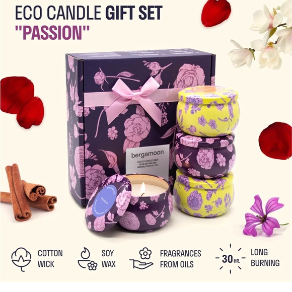 4 Packs of 4.4oz ScentedCandles🕯️Gift🎁Set from Soy WaxEssentialOil 120HBurning - Picture 2 of 8